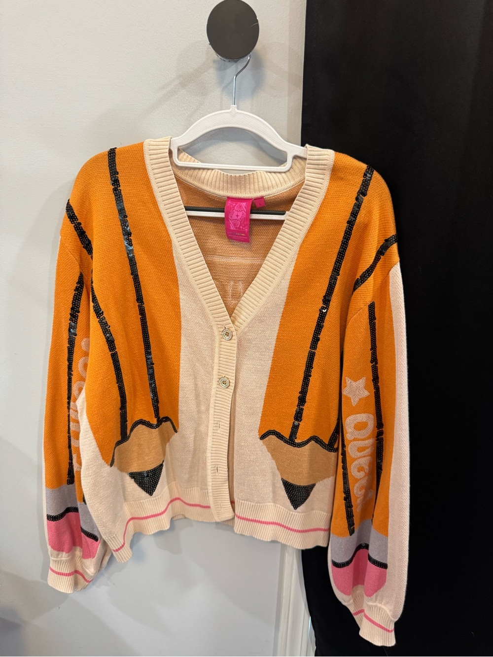 Queen of Sparkles Pencil Button-Up Cardigan | Size Large | Like New